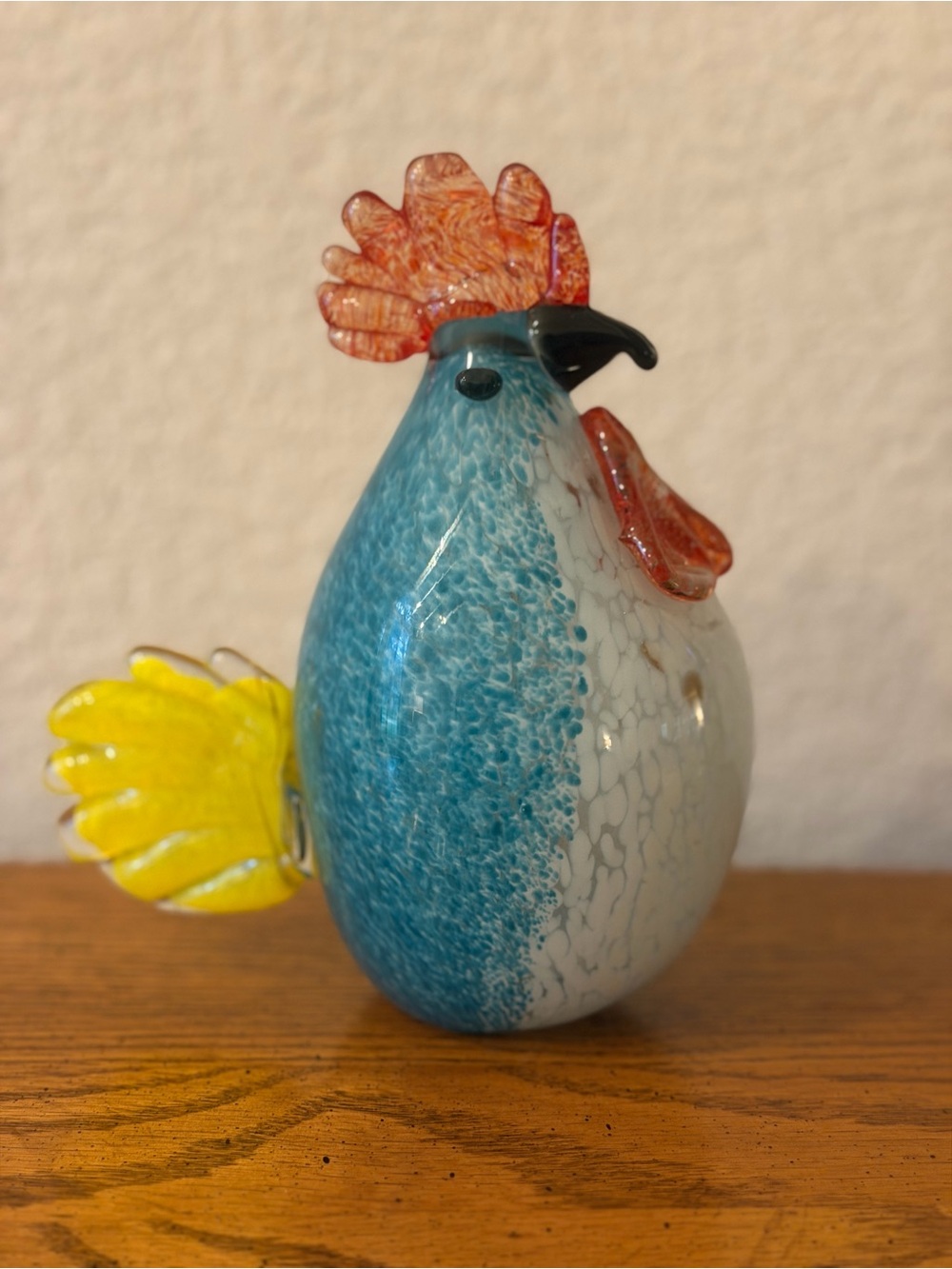 Murano Style Handblown Glass Rooster Figurine
